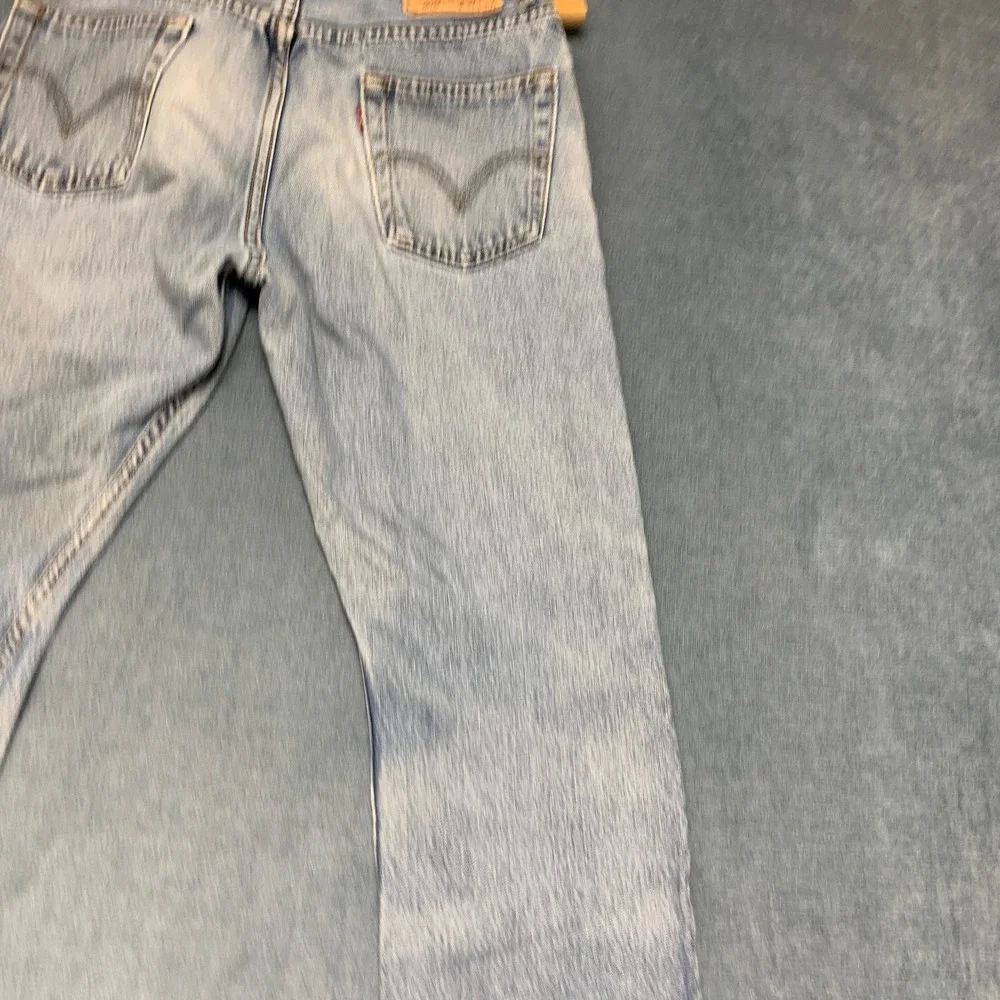 Levi's 505 Jeans Mens 31x30 Blue Light Wash Denim Cotton Distressed Regular Fit